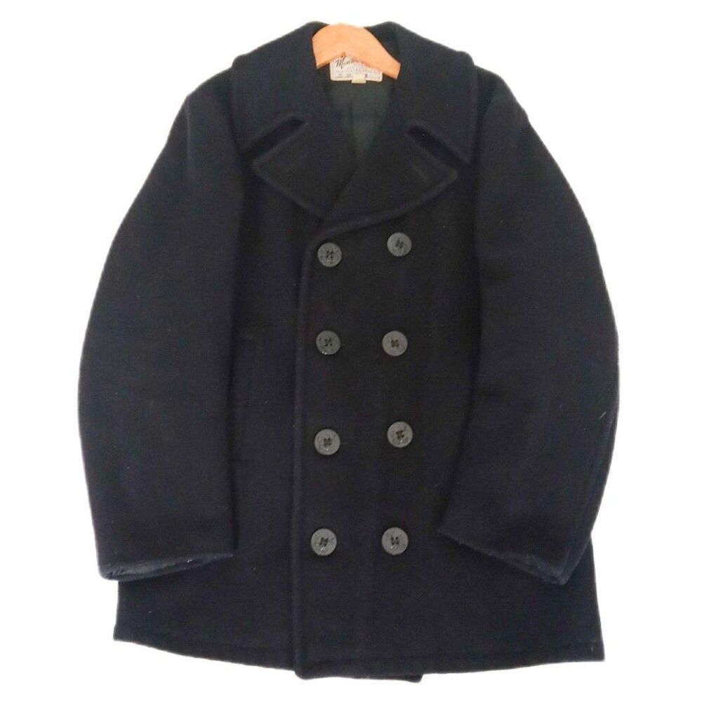 Vintage 50s/60s Navy Blue Wool Peacoat by Monterey Club Sportswear